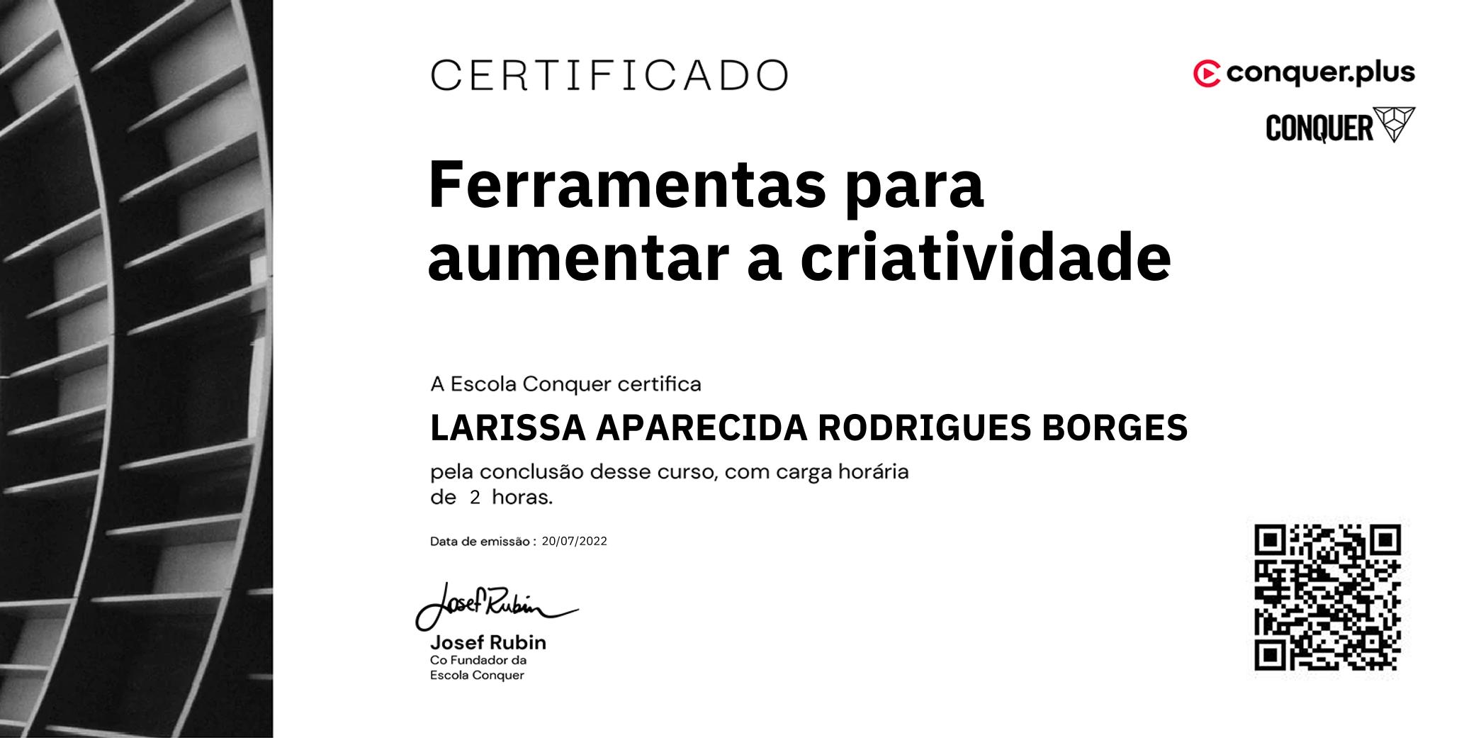 Certificado de Ferramentas para aumentar a criatividade